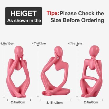 Набір керамічних ваз – 3 шт. Вази в стилі фермерського дому, декор для дому, вітальні, столу, каміну та входу (Рожевий)