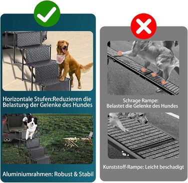 Сходинка для собак OUUTMEE 4-ступінчаста, складана, для автомобілів та SUV, до 80 кг