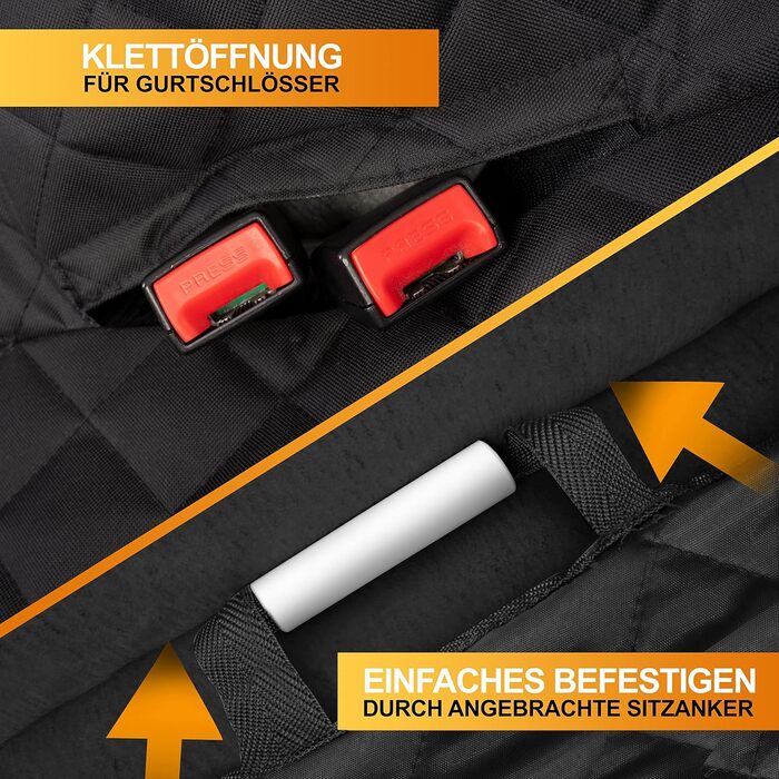 Водонепроникний килимок для собак у машину Basic Schutz Hund з боковими захистами – міцний захист для подорожей та транспортування (заднє сидіння)