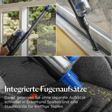 Бездротовий пилосос Bissell PowerClean FurGuard з акумулятором, 280W, самоочищувана щітка, світло FurFinder, HEPA-фільтр, акумулятор 2500 mAh, час роботи 50 хв, щітка FurGuard 4091N для видалення шерсті тварин