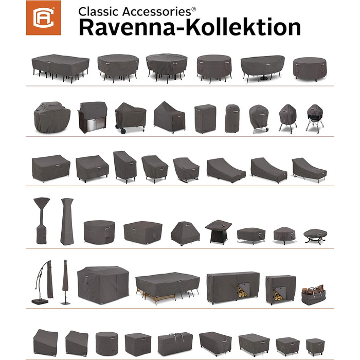 Чохол для керамічного гриля Classic Accessories Ravenna, водонепроникний захист, темний тауп/гриб/еспресо, 97×56×112 см