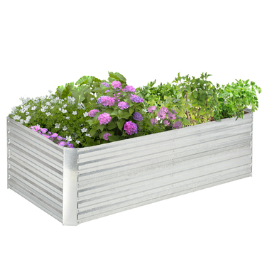 Outsunny Steel Raised Garden Bed, Planting Bed Cold Frame Garden Bed Flower Box Stackable, Planting Box Planter 180x90x60cm for Garden Balcony Terrace, Vegetable Bed for Flowers, Plants, and Fruit | Aosom
