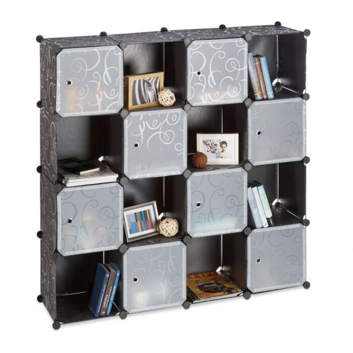 Relaxdays Plastic Storage Shelf with 16 Compartments