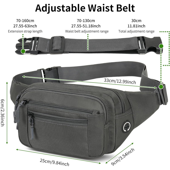 Поясна сумка на пояс, на стегно, унісекс, сіра. Сумка через плече, для телефону, на пояс, для подорожей, туризму, прогулянок з собакою.