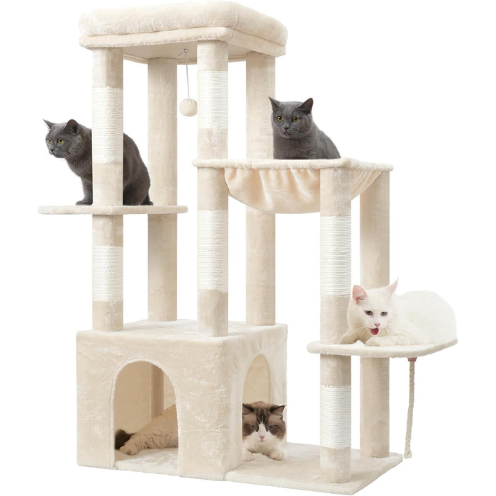 Когтеточка-комплекс для котів Heyby Kratzbaum 120 см, бежевий (HCT026W)