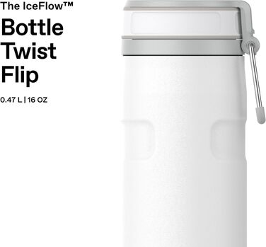 Термопляшка STANLEY 1913 IceFlow Twist Flip 0.47л, Frost — герметична, зі сталі, BPA-free, для напоїв