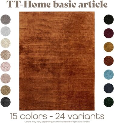 Килимок для вітальні TT Home з коротким ворсом, антиковзаюча підкладка, однотонний, сучасний, можна прати, темно-помаранчевий, 80 см (круглий)