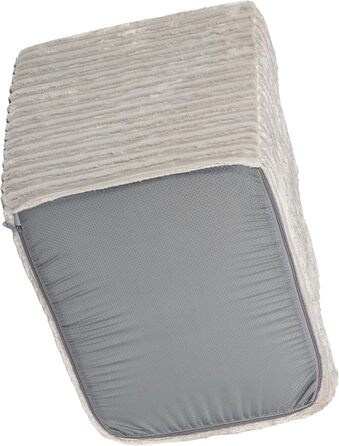 Сходинка для собак та котів Boutique Zoo: 4 сходинки, 40 см, велюр, сірий колір | для ліжка та авто