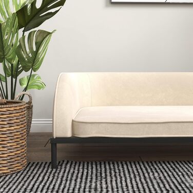 PawHut лежанка для собак, піднята лежанка для собак, 101,5 x 62 x 34,5 см, знімний чохол, сталеві ніжки, велюрова поверхня, кремово-білий, чорний
