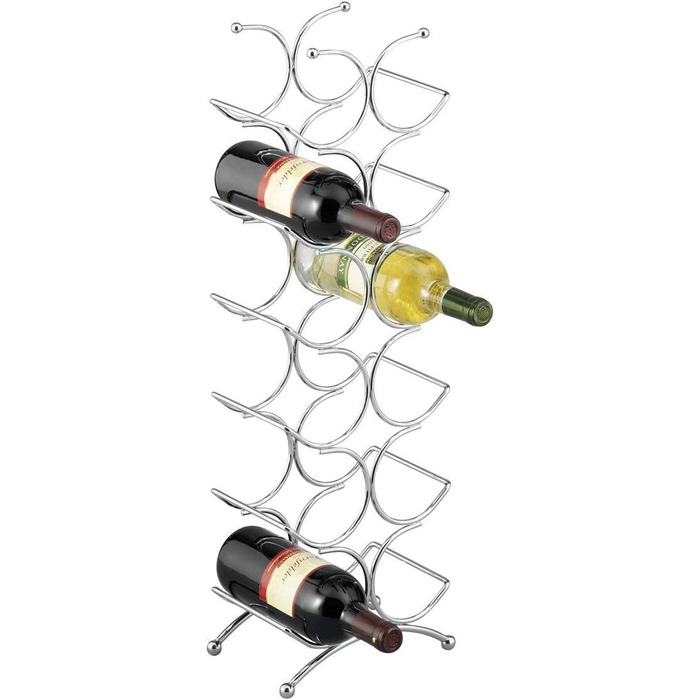 Zeller 27357 Wine Rack for 12 Bottles, Chrome-plated Metal. Approx. 25x15.5x67.5 cm