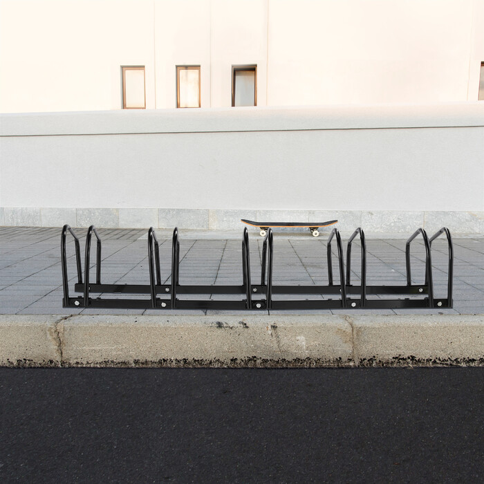 Relaxdays Black Bicycle Stand for 5 Bikes