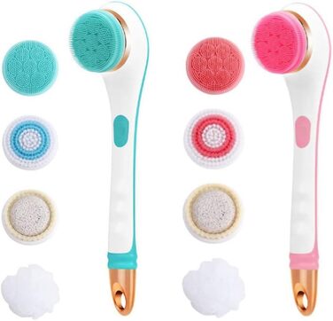 Electric Body Scrub Brush - Rechargeable Silicone Exfoliating Shower Brush for Back & Body Massage