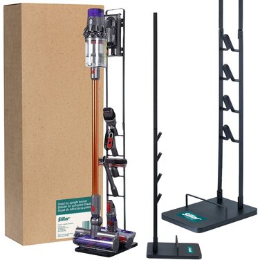 Стійка для бездротового пилососа Dyson V6/V7/V8/V10/V11/V12/V15/Gen5detect Slim металева, на підлогу, без свердління, з тримачем для аксесуарів