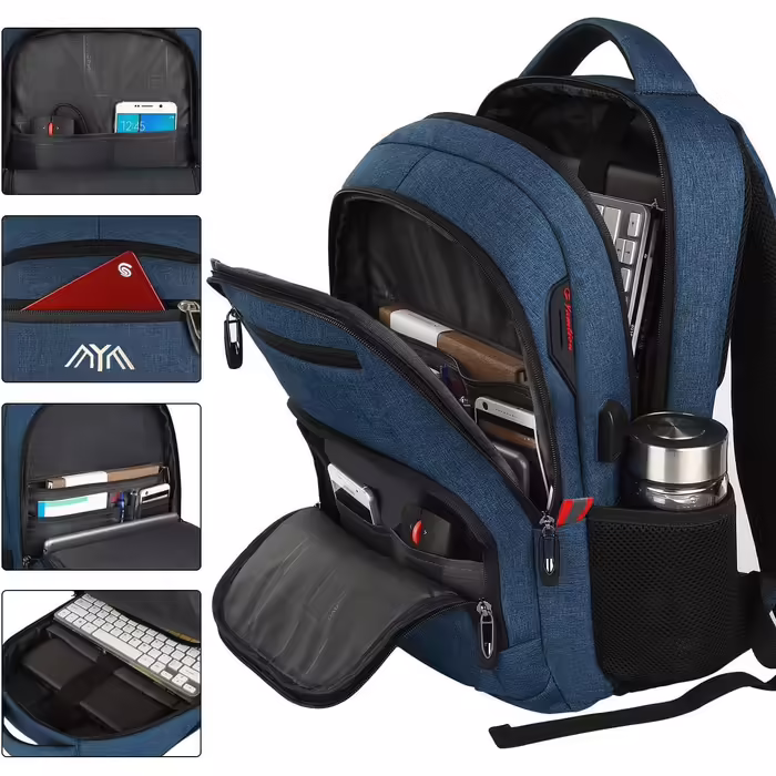 YAMTION Backpack Men's School Backpack for 15.6 Inch Laptop Backpack Work Waterproof Business Daypacks Boys Teenage 35L (Blue230, 15.6 Inch)