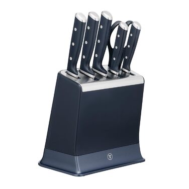 Набір ножів Tefal EverSharp Pro 6 предметів, блок для самозагострення, німецька нержавіюча сталь, синій (K297S744)
