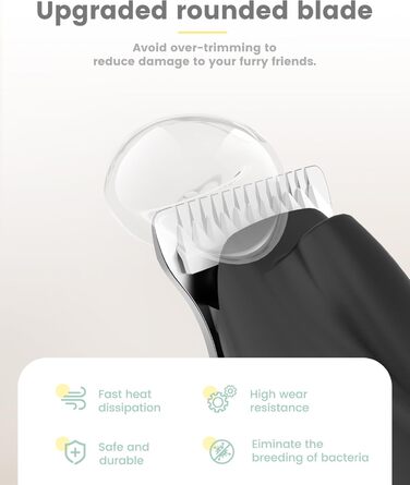 Триммер для собак Pfoten Trim Pro: тиха машинка для догляду за лапами, вухами та обличчям з LED-підсвічуванням, Type-C, чорний