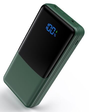 Повербанк Power Bank 27000mAh з швидкою зарядкою USB-C PD 20W, зовнішній акумулятор для iPhone та Samsung з LED-дисплеєм, 2 входи та 3 виходи