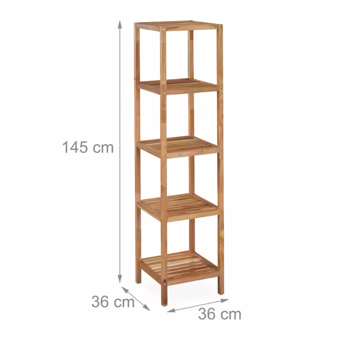 Relaxdays Walnut 5-Tier Shelf