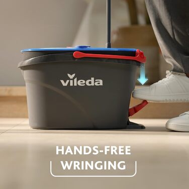 Vileda RinseClean Spin Mop System: мікрофібровий моп з відром, система віджиму, легке миття підлоги