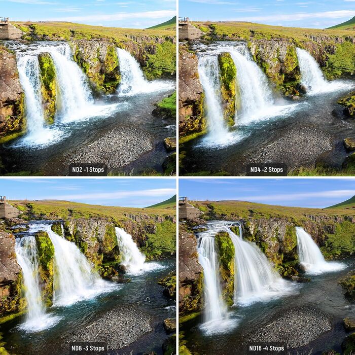 Набір фільтрів ND Neewer 77mm: ND2, ND4, ND8, ND16 для Canon, Nikon, Sony, Panasonic DSLR