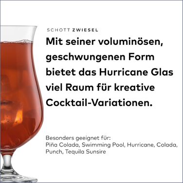 SCHOTT ZWIESEL Hurricane Glasses Bar Special (Set of 4), voluminous cocktail glasses for creative mixed drinks, dishwasher-safe Tritan crystal glasses, Made in Germany (Art.-No. 123628)