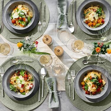 SPRINGLANE Cutlery Set 20-piece, brushed stainless steel, robust cutlery set for 4 people made of rust-resistant 18/10 stainless steel, including knife, fork, soup spoon, teaspoon, and cake fork.