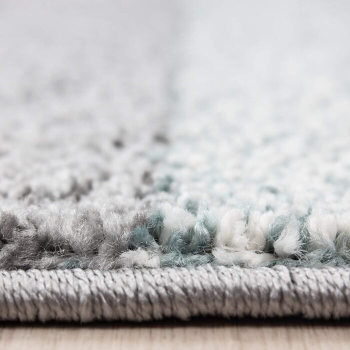 Килим для вітальні HomebyHome 200x290 см сірий та синій в клітинку - килим для спальні з коротким ворсом, м'який, легкий у догляді, можна прати, для кухні та їдальні