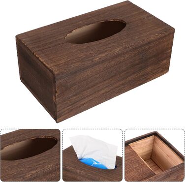 Cabilock 1 Piece Tissue Box Facial Tissue Box Wood Cosmetic Tissues Box Paper Towel Box Tissue Box Dispenser for Office Kitchen Living Room Bedroom Desk