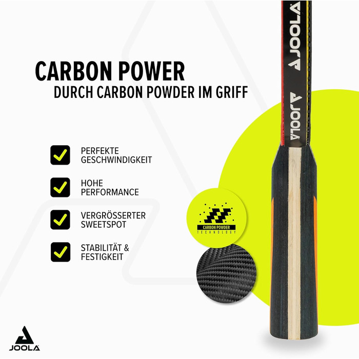 Стіл тенісний, ракетка JOOLA CARBON CONTROL для досвідчених гравців, набір CARBON SPEED, м'ячі 40+ mm, чохол CARBON CONTROL