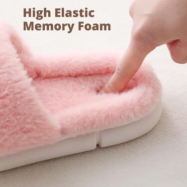 Жіночі плюшеві домашні тапочки з м'якою піною Memory Foam та штучним хутром (Рожеві, 42/43 EU)