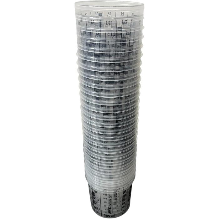 200 x Mixing Cups 385 ml (0.385 L) | Mixing Container | Measuring Cup Mixing Cup from MST-Design | Mixing Paint and Lacquer | Cup with Scale | Painting, Lacquer, Lacquering Accessories