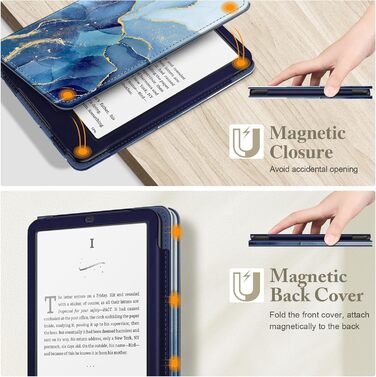 Чохол Fintie для Kindle Paperwhite 12-го покоління (2024/2025) з підставкою, петлею та авто-сном, Ozean Marmor