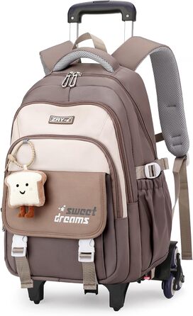 Шкільний рюкзак-роликовий для дівчаток-підлітків, 36L, зелений (коричневий)