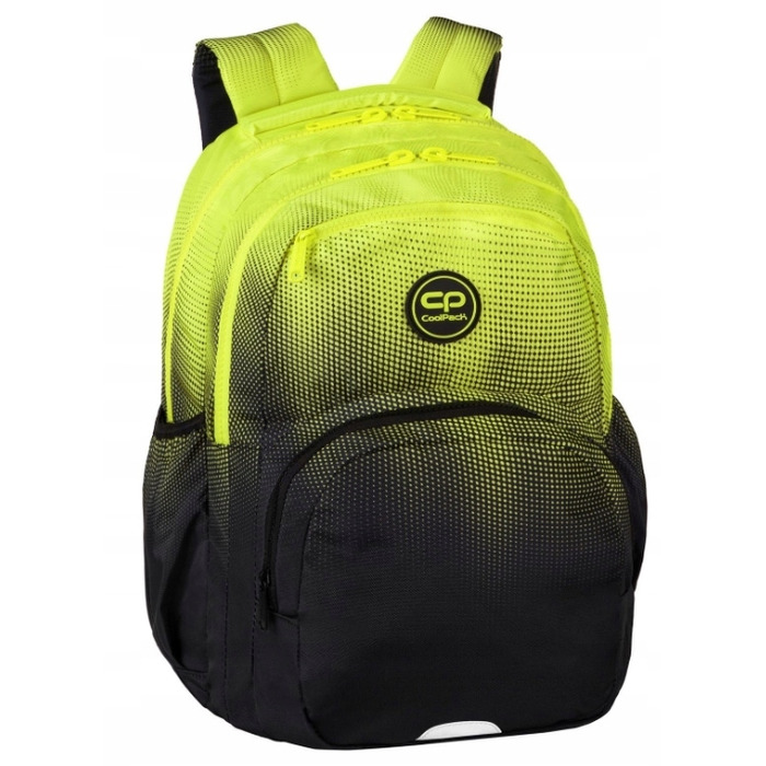 Багатовідсінковий шкільний рюкзак CoolPack, чорний з жовтими та золотистими елементами, 23 л