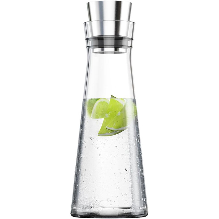 Emsa glass giraffe cooler with cooling element, glass, transparent, 1 Liter & 507337 cooling pack, For Flow/Bottle Cooler Flow Slim series, Black, Flow