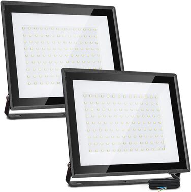 Aigostar LED Floodlight Outdoor Indoor 100W 8700LM Cool White 6500K LED Spotlight Floodlight IP65 Waterproof LED Outdoor Spotlight for Bright Garden Garage Sports Field Yard Floodlight