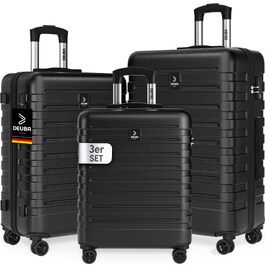 Набір валіз Deuba TRAVEL з жорстким корпусом, 3 предмети, чорний колір