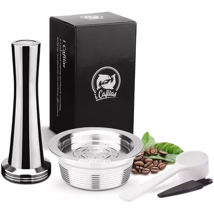 Багаторазова капсула для кави з нержавіючої сталі Cafilas, сумісна з Lavazza A Modo Mio, з темпером, для приготування кави у капсульних кавоварках