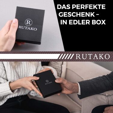 RUTAKO Slim Wallet with XL Coin Pocket & RFID Protection - Card Holder for Men & Women - Small Credit Card Wallet - Mini Purse - Small Portmonee/Portemonnaie - Wallet Carbon Brown