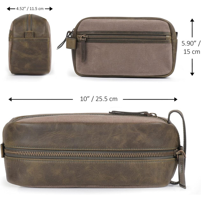 Чоловіча дорожня сумка Londo Echtleder, набір для туалету (Olive)