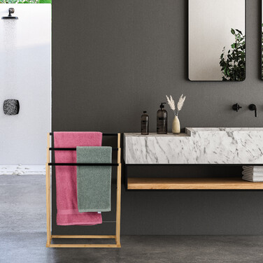 Relaxdays Bamboo Towel Rack