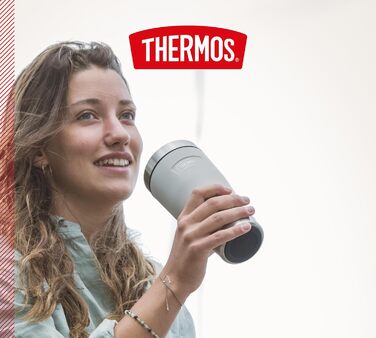 Термос ICON MUG 0,47л, темно-сірий/графітовий матовий, термокружка 0,47л, кавова кружка to go з нержавіючої сталі, ізотермічна кружка, 7 год гаряче / 22 год холодне, придатна для миття в посудомийній машині, абсолютно герметична, без BPA (470 мл, Бежевий 