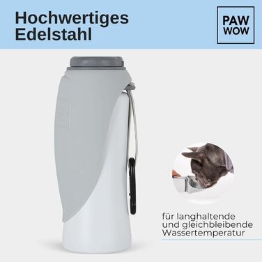 PAW WOW Paula: Водяна пляшка для собак 500 мл - ідеальна для прогулянок | Водяна пляшка для собак | PAW WOW