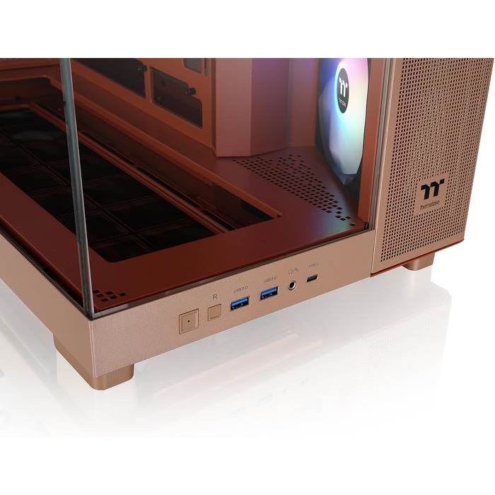 Корпус для ПК Thermaltake View 380 XL TG ARGB, Gravel Sand: Mid Tower, загартоване скло 4 мм, підтримка E-ATX та XL-материнських плат, USB-C, підтримка радіатора 360 мм, High-Airflow