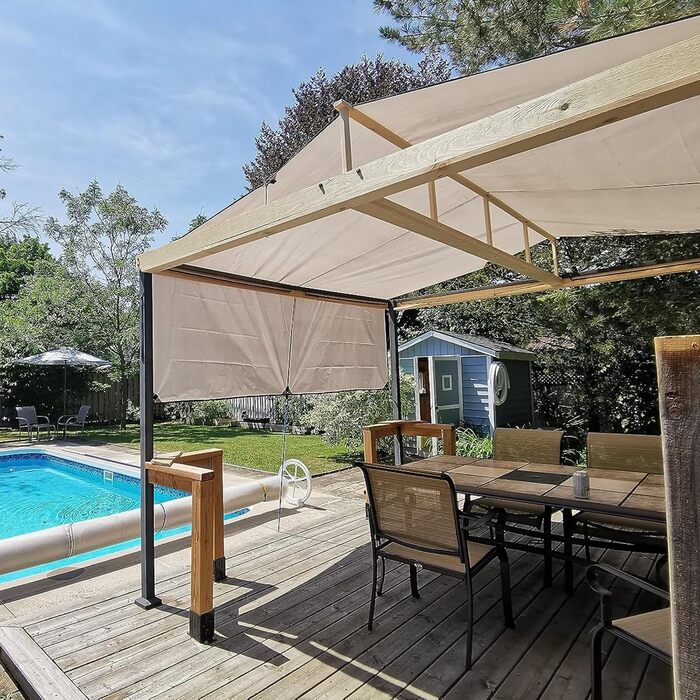 Тент Azarxis для гамака з захистом від сонця UPF 50+, водонепроникний, легкий, хакі, 3м x 4м