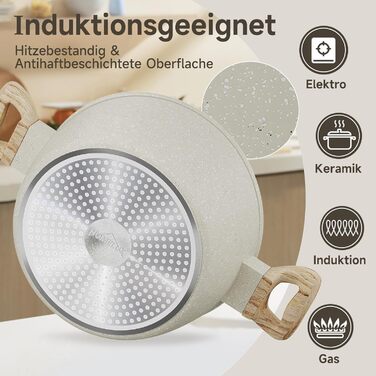 Набір посуду HOMELUX Induktion: 12 предметів, алюміній, антипригарне покриття, посуд з кришкою, без PFOA та PFOS, для індукційних плит