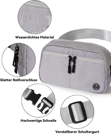 Гірчатка Mokze Bauchtasche 2L: стильна поясна сумка для чоловіків та жінок - водонепроникна, для бігу, велоспорту, подорожей, Marineblau (Grey)