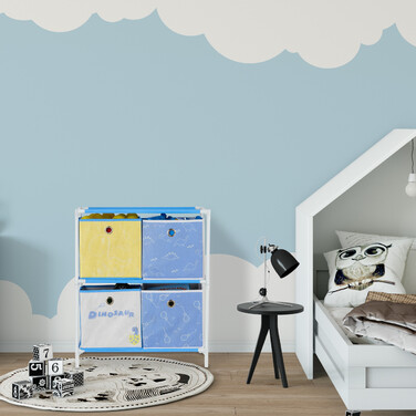 Relaxdays Kids' Shelf Dino with Boxes