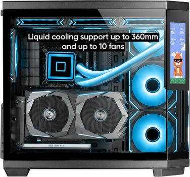 Ігровий корпус для ПК Mars Gaming MC-U3 ATX XL, 3 ARGB вентилятори 120мм, загартоване скло, чорний (MC-3T CORE LCD)