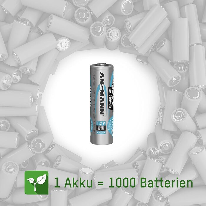 Зарядний пристрій Powerline 8 для акумуляторів AA/AAA з LED-дисплеєм, визначення дефектів та захистом від перевантаження (зарядний пристрій + 8 x 2850 акумуляторів)